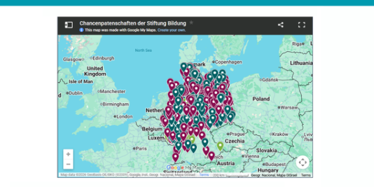 Eine Karte vin Deutschland mit Standorten der Chancenpatenschaften