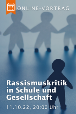 Datum und Titel der Veranstaltung, bebildert mit Papierfiguren in schwarz/weiß