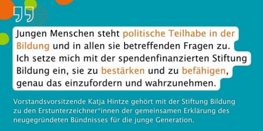Zitat von Katja Hintze zum Thema Jugendbeteiligung
