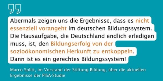 weiße Anführungszeichen auf blauem Untergrund. Dazu Teile des Zitats von Marco Splitt aus der Meldung.