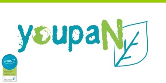 Das Logo vom youpaN auf weißem Hintergrund zusammen mit dem Wirkt-Siegel von Phineo